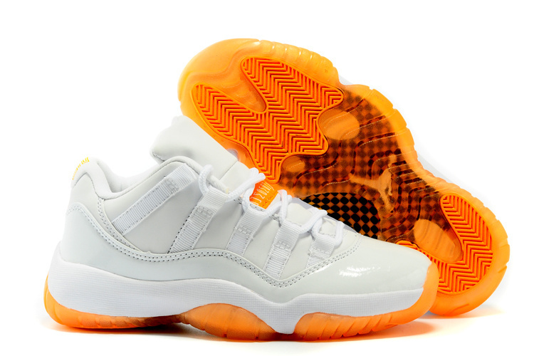 low top 11s orange and white
